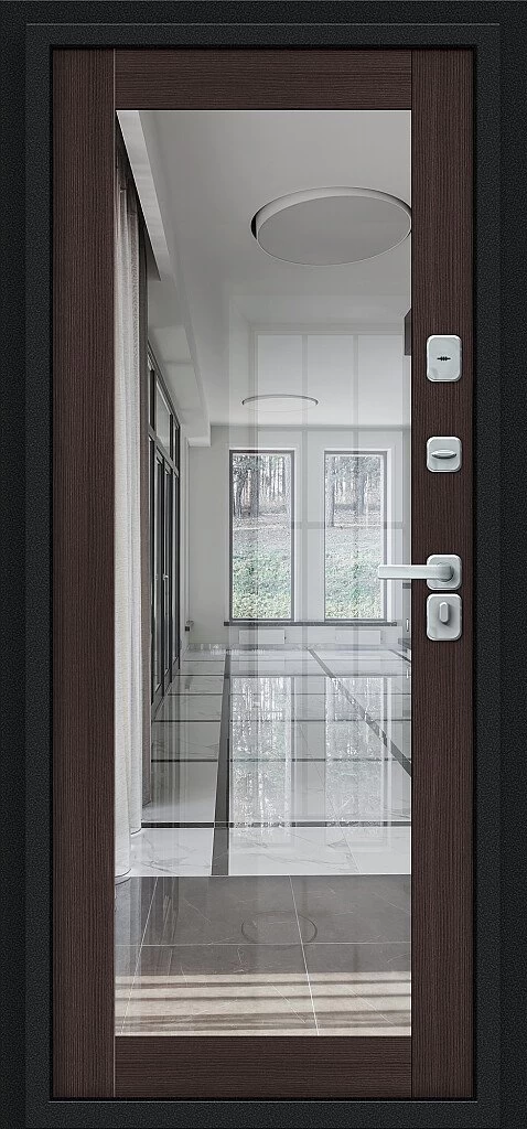 Фото Входная дверь Thermo Флэш Декор-2 Букле черное/Wenge Veralinga BR5310 внутренняя сторона