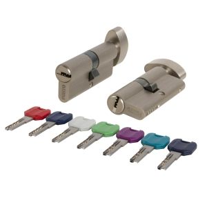 Цилиндровый механизм MaxPro7002Knob90mm(55+10+25) SN никель 7key с вертушкой